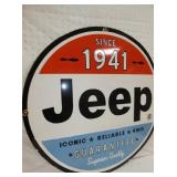 VIEW 3 LEFTSIDE 30IN. PORC JEEP SIGN 