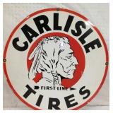30IN PORC. CARLISLE TIRES SIGN W/INDIAN