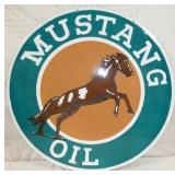 30IN PORC. DS MUSTANG OIL SIGN