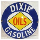 30IN. PORC. DIXIE OILS & GASOLINE 
