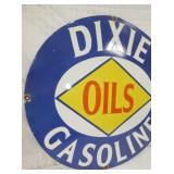 VIEW  LEFTSIDE 30IN. PORC. DIXIE OILS  REPLICA SIGN