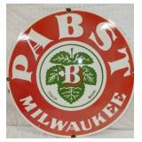 30IN. PORC. PABST MILWAUKEE SIGN 