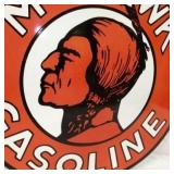 VIEW 3 CLOSE UP 24IN. MOHAWK GASOLINE REPLICA SIGN