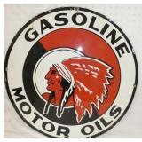 24IN. PORC. MOHAWK MOTOR OIL SIGN 