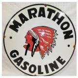 30IN PORC.MARATHON GASOLINE SIGN 