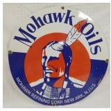 30IN. PORC. MOHAWK OILS SIGN 