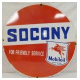 30IN. PORC. SOCONY FRIENDLY SERVICE SIGN