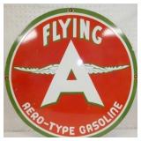 30IN. PORC. FLYING A GASOLINE SIGN 