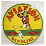 30IN. FLYING A AVIATION GASOLINE SIGN 