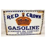 24X16 PORC. RED CROWN GASOLINE SIGN 