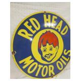 VIEW 3 LEFTSIDE 30IN. PORC. RED HEAD REPLICA SIGN 