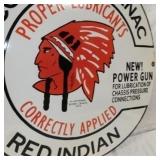 VIEW 3 CLOSE UP RED INDIAN 30IN. PORC. REPLICA SIGN