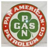 30IN. PORC. PAN AMERICAN GAS SIGN 