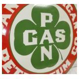 VIEW 3 CLOSE UP 30IN. PORC. PAN GAS  REPLICA SIGN 