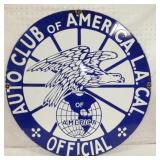 30IN. PORC. AUTO CLUB OF AMERICA SIGN 