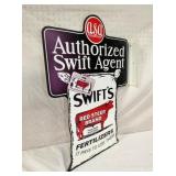 VIEW 3 SIDE 2 PORC. SWIFTS FLANGE 20X28 REPLICA SIGN 