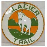 30IN PORC. GLACIER TRAIL SIGN W/ RAM