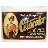 36X24 CETACOLOR SOAP SIGN W/ LADY