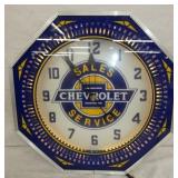 16 IN NEON CHEVROLET SPINNER CLOCK