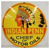 30IN PORC. INDIAN PENN OILS SIGN