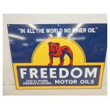 26X19 PORC. FREEDOM MOTOR OIL SIGN