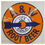 30IN. PORC. A&W ROOT BEER SIGN