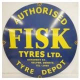 30IN. PORC FISK TYRES SIGN