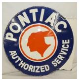 VIEW 2 PONTIAC FLANGE  REPLICA SIGN W/INDIAN