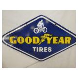 VIEW 2 SIDE 2 GOODYEAR REPLICA SIGN W/MAN ON BIKE