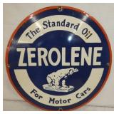18IN. PORC STANDARD OIL ZEROLENE SIGN 
