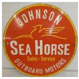 16IN PORC. JOHNSON SEA HORSE MOTORS SIGN