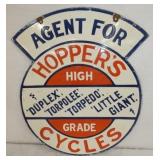 18X15 DS PORC. HOPPER CYCLES SIGN 