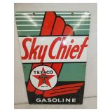 12X18 PORC. SKY CHIEF TEXACO PUMP PLATE 