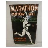 12X20 PORC. MARATHON MOTOR OIL SIGN 