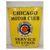 14X18 PORC. CHICAGO MOTOR CLUB SIGN 