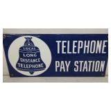 18X8 PORC. TELEPHONE PAY STATION SIGN 