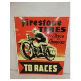 16X19 HEAVY METAL FIRESTONE TIRES SIGN 