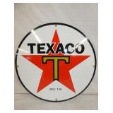 15IN. PORC. TEXACO STAR PUMP PLATE 