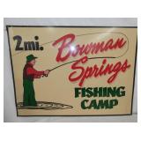 32X24 METAL BOWMAN SPRINGS FISHING SIGN 