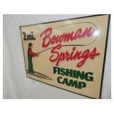 VIEW 2 BOWMAN SPRINGS  REPLICA SIGN W/FLY FISHERMAN 