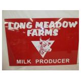 36X24 METAL LONG MEADOW FARMS MILK SIGN 