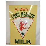 24X36 LONG MEADOW MILK SIGN 