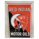 20X30 EMB RED INDIAN MOTOR OILS SIGN