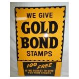 36X18 EMB. GOLD BOND STAMPS REPLICA SIGN