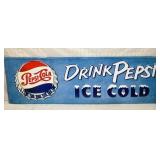 42X14 EMB. METAL DRINK PEPSI SIGN