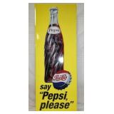 18X48 EMB. METAL SAY PEPSI PLEASE SIGN