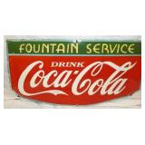 27X14 PORC. FOUNTAIN SERVICE COKE SIGN