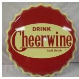27IN. DRINK CHEERWINE REPLICA CAP SIGN