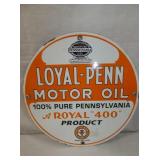 12IN. PORC. LOYAL-PENN MOTOR SIGN