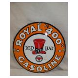12IN. PORC. ROYAL 400 GASOLINE SIGN